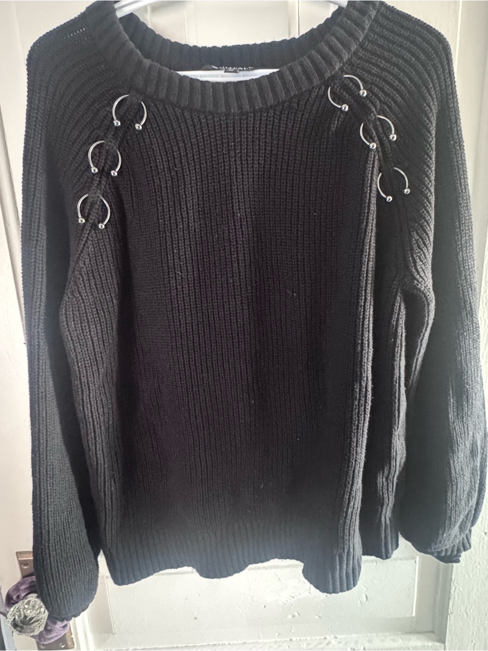 torrid Nightfall Black Ribbed Crew Sweater